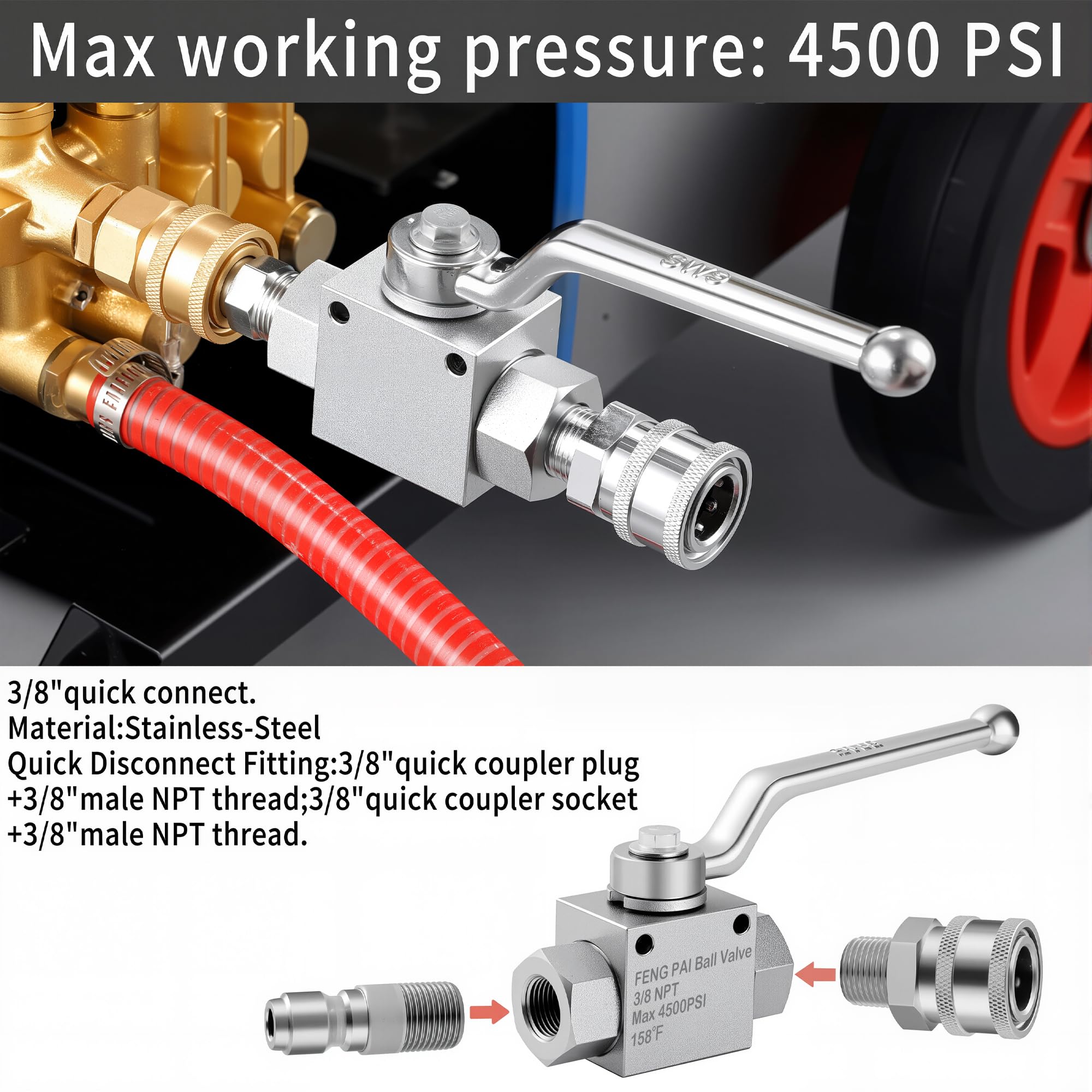 Amazon | 高圧洗浄機ボールバルブ - ステンレススチールボールバルブ 3